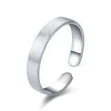 Bague commune réglable en argent sterling 925, polissage brossé, taille ouverte