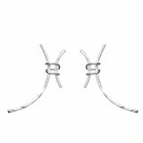 Party  Exaggerated H Letter 925 Sterling Silver Stud Earrings