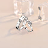 Bague de promesse réglable minimaliste en argent sterling 925 CZ