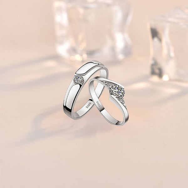 Bague de promesse réglable minimaliste en argent sterling 925 CZ