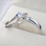 Minimalist CZ 925 Sterling Silver Adjustable Promise Ring