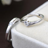 Minimalist CZ 925 Sterling Silver Adjustable Promise Ring