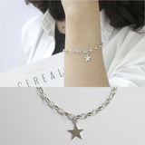 Office Rolo Chain Star 925 Sterling Silver Bracelet