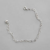 Girl Hollow Heart To Heart 925 Sterling Silver Bracelet