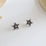 Vintage Stars Women 925 Sterling Silver Stud Earrings