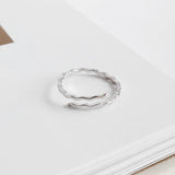 Bague réglable en argent sterling 925 Simple Waves