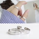 Simple Smooth Surface 4mm 925 Sterling Silver Adjustable Ring