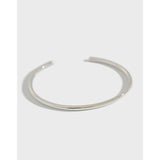 Bague lisse simple S990, bracelet ouvert en argent sterling 925