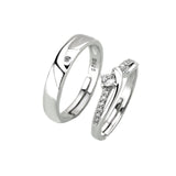 Bague de promesse réglable en argent sterling 925 avec micro-réglage simple