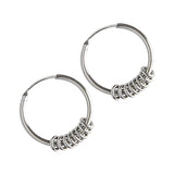 Fashion Multi Mini Circles 925 Sterling Silver Hoop Earrings