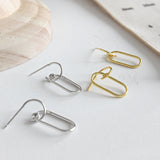 Boucles d'oreilles pendantes annulaires en argent sterling 925 à géométrie creuse à la mode