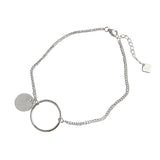 Bracelet de cheville rond en argent sterling 925 à géométrie simple