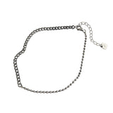 Vintage Beads Curb Chain 925 Sterling Silver Anklet