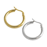 Boucles d'oreilles créoles Huggie en argent sterling 925 avec cercle rond de géométrie de bureau