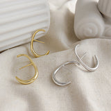 Simple Letter C Shape New 925 Sterling Silver Stud Earrings