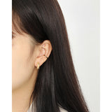 Boucle d'oreille non percée en argent sterling 925 époxy noir à la mode (individuelle)