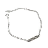 Bracelet en argent sterling 925 avec code à barres à chaîne gourmette simple