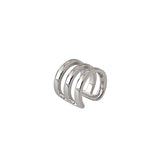 Fashion U Shape Three Layer 925 Sterling Silver Non-Pierced Earring(Single)