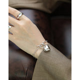 Girl Hollow Chain Heart 925 Sterling Silver Bracelet