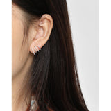 Boucles d'oreilles clou en argent sterling 925 en forme de CZ