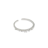 Bague réglable en argent sterling 925 avec bulles rondes simples