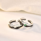 New Dead Wood Green CZ Leaf 925 Sterling Silver Adjustable Promise Ring