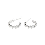 Boucles d'oreilles créoles en argent sterling 925 avec perles à bulles et cercles de mode