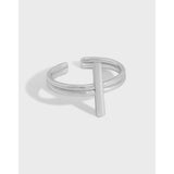 Bague réglable minimaliste en argent sterling 925 Cross Office