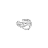 Boucle d'oreille non percée en argent sterling 925 en forme de branche creuse classique (individuelle)