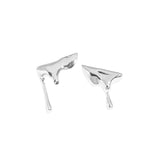 Irrégulier Goutte d'Eau Asymétrie Boucles d'Oreilles Clou en Argent Sterling 925