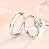 Bague de promesse réglable en argent sterling 925 Honey Moon CZ minimaliste