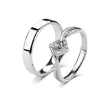 Bague de promesse réglable en argent sterling 925 Honey Moon CZ minimaliste