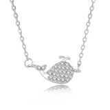 Collier mignon en argent sterling 925 avec petite baleine en CZ