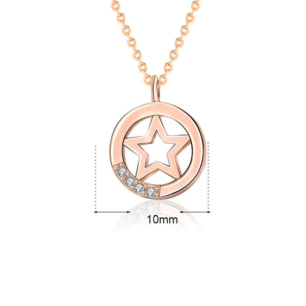 Collier décontracté en argent sterling 925 avec étoile creuse CZ