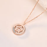 Casual Hollow Star CZ 925 Sterling Silver Necklace