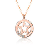 Casual Hollow Star CZ 925 Sterling Silver Necklace