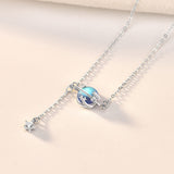 Girl Natural Moonstone Star CZ 925 Sterling Silver Bracelet