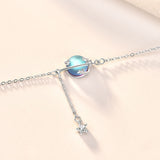 Girl Natural Moonstone Star CZ 925 Sterling Silver Bracelet