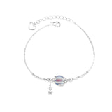 Bracelet en argent sterling 925 avec pierre de lune naturelle et étoile pour fille