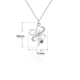 Gift CZ Four Leaf Clover 925 Sterling Silver Necklace