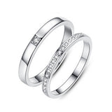 Minimalist CZ Lines 925 Sterling Silver Adjustable Promise Ring