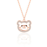 Cute CZ Animal Bear 925 Sterling Silver Necklace