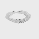 Bague réglable en argent sterling 925 irrégulière classique moderne