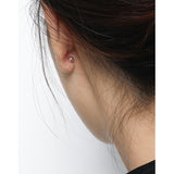 Simple Irregular Stone Beads 925 Sterling Silver Stud Earrings