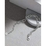 Bracelet en argent sterling 925 avec chaîne gourmette à double couche en forme de nez de cochon