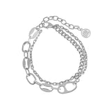 Bracelet en argent sterling 925 avec chaîne gourmette à double couche en forme de nez de cochon