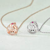 Cute CZ Rabbit Head 925 Sterling Silver Necklace