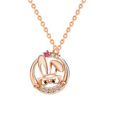 Collier mignon en argent sterling 925 avec tête de lapin CZ