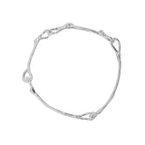 Bracelet minimaliste en argent sterling 925 à branches torsadées irrégulières