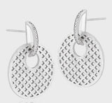 Boucles d'oreilles pendantes rondes décontractées en argent sterling 925 avec filet creux